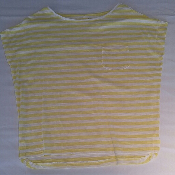 LOFT yellow and white striped tee