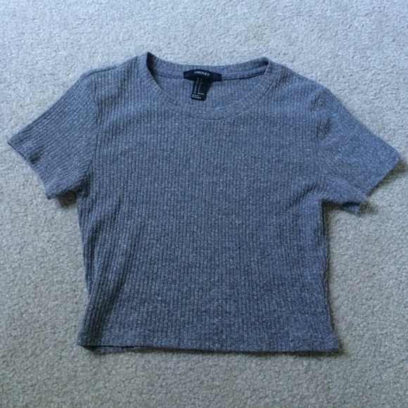 Gray crop top