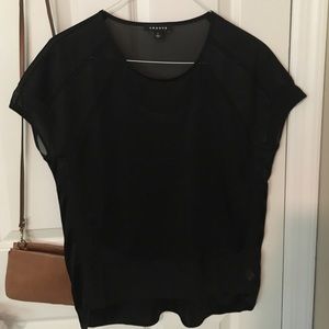 Trouve Black silky cap sleeve top