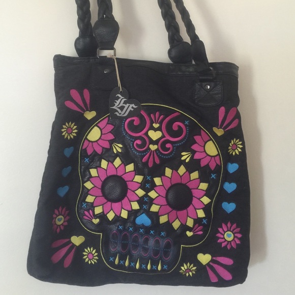 Loungefly faux leather sugar skull bag