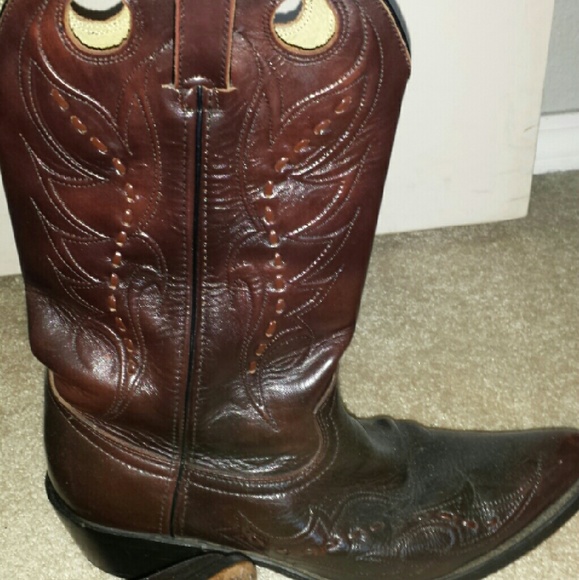 Durango Cowboy Boots, Brown Leather  8EE - Picture 2 of 4