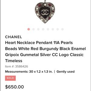 Chanel Heart Necklace Pendant