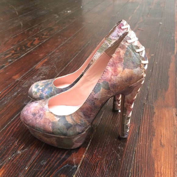 betsey johnson rose flower wood clog sandals