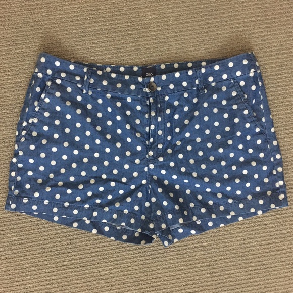 EUC Gap Chambray Polka dot Shorts Size 10 - Picture 1 of 3