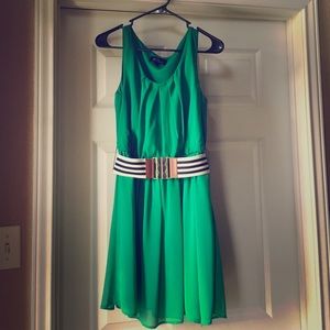 BCX Juniors Dress, sleeveless, belted