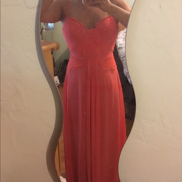 Coral chiffon gown