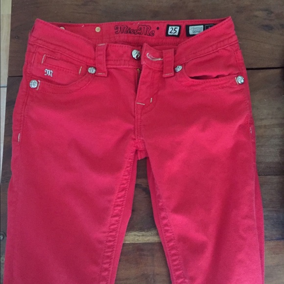 Red Miss Me skinny jeans