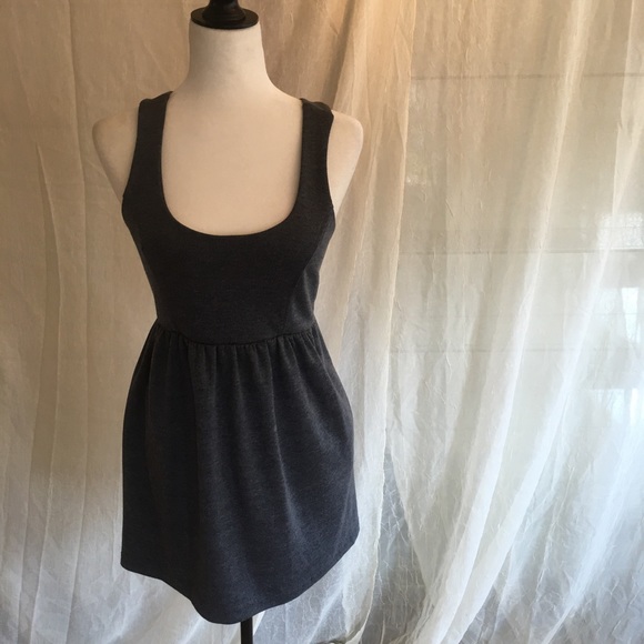 Silence And Noises Dark Gray Cutout Empire Dress - Picture 2 of 4