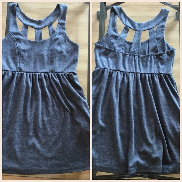 Silence And Noises Dark Gray Cutout Empire Dress - Picture 4 of 4