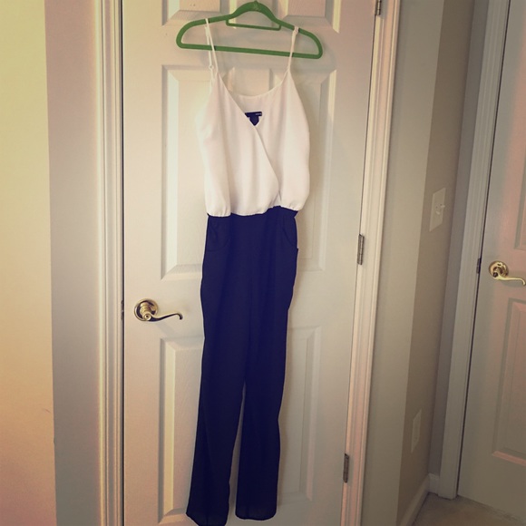 *AQUA* Jumpsuit white/black