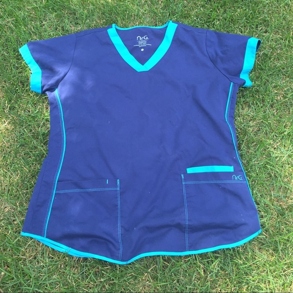 NRG blue scrub top