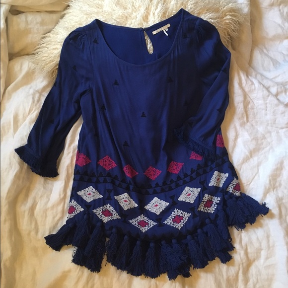 Anthropologie Floreat Fringe Top