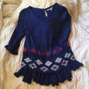 Anthropologie Floreat Fringe Top