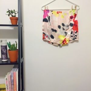 Topshop Silk Watercolor Envelope Skort - SIZE 8