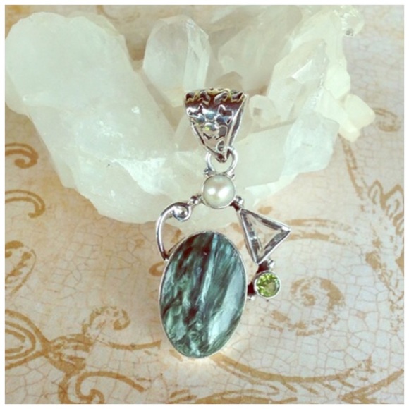 STERLING AND GEMSTONE PENDANT