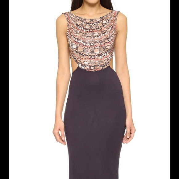 Mara Hoffman Dress black with jewelry detail NWT