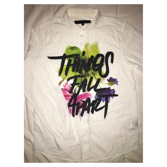 IZZUE Floral Print White Shirt *RunwayPiece*