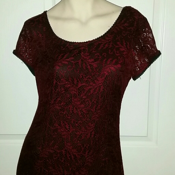 Burgundy lace dress