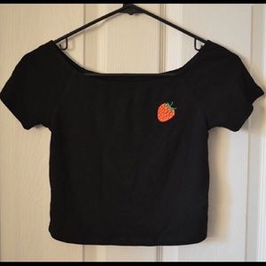 F21 strawberry crop top