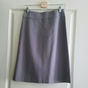 Grey A Line Knee Length Skirt