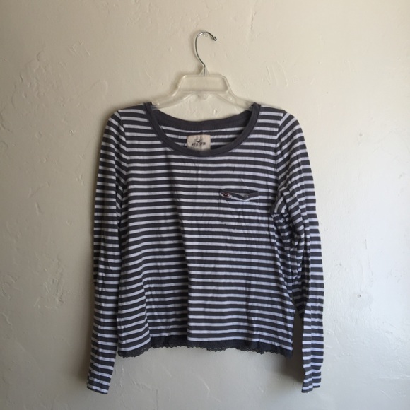 ‼️FINAL PRICE‼️ Grey and White Striped Top