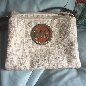 Michael Kors Off White And brown Cross Body purse