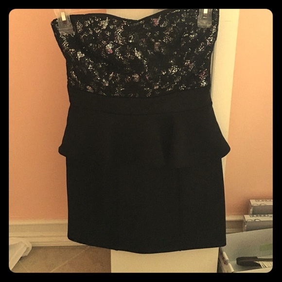 Black peplum dress