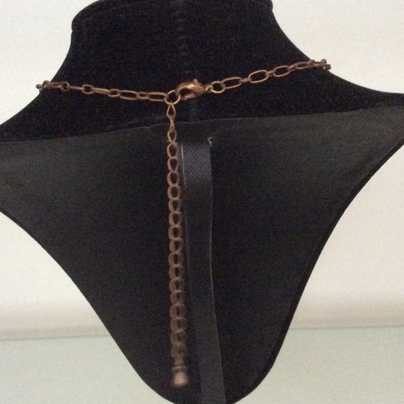 NWOT 16-19" Copper w Turquoise Flower Pendant - Picture 3 of 4