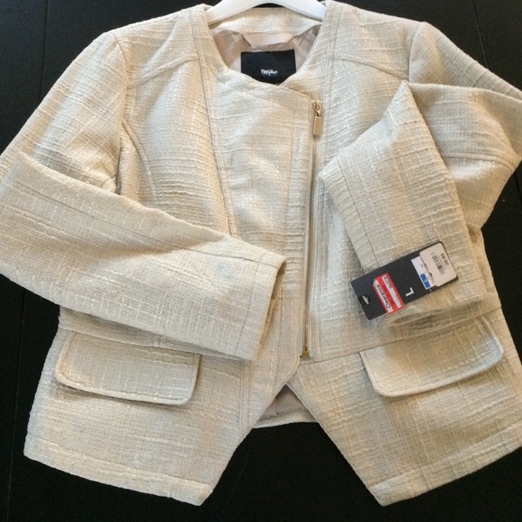 Cream color faintly iridescent weave Blazer