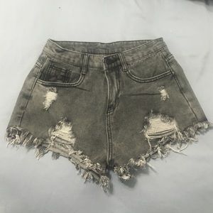 Black/grey high waisted shorts