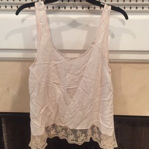 Cream tank w lace bottom