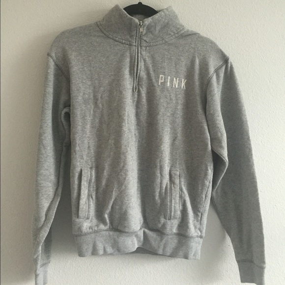 Light grey Victoria's Secret pink half zip
