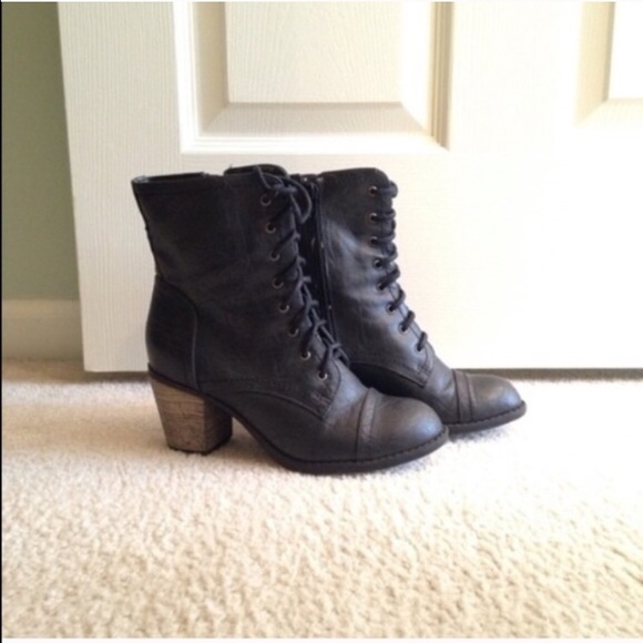 diba military heel combat lace up boots