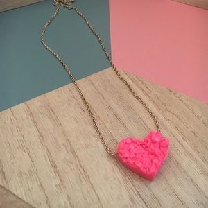 Forever 21 hot pink rock candy heart necklace