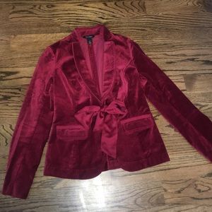 Red velvet blazer