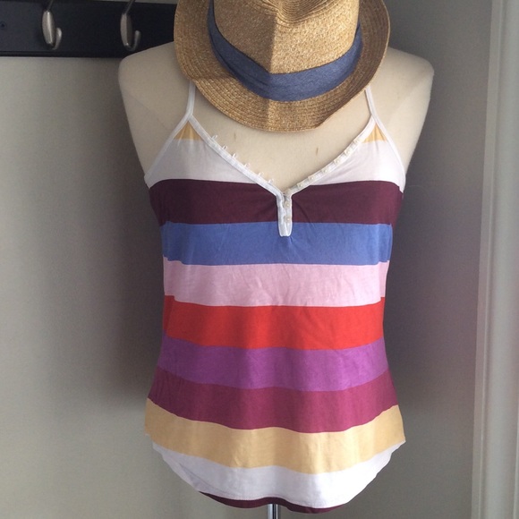 Free People striped spaghetti strap tank NWOT  M - Picture 2 of 4