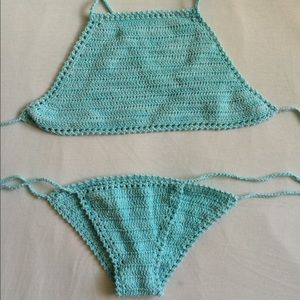 Crochet bathing suit - halter top & bottoms
