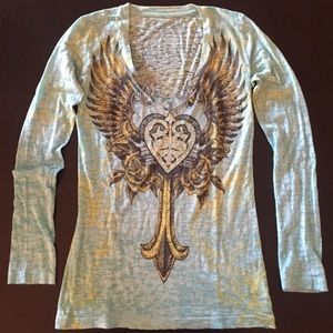 SALE!! Sinful long sleeve v-neck worn only once!