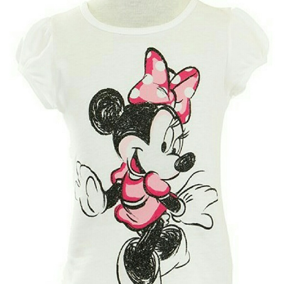 Toddler Minnie Tee with black Glitter CUTE - Picture 1 of 1