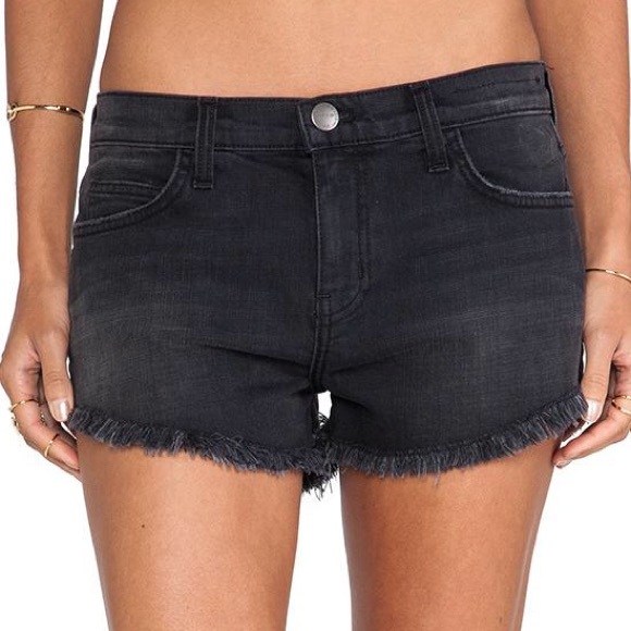Current/Elliot Washed Black Denim Shorts