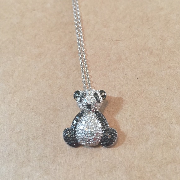 Silver panda necklace