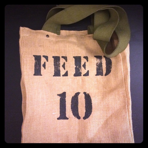 Burlap FEED Tote
