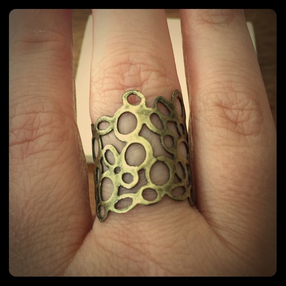 Vintage gold plated bubble ring