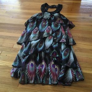 Peacock feather dress
