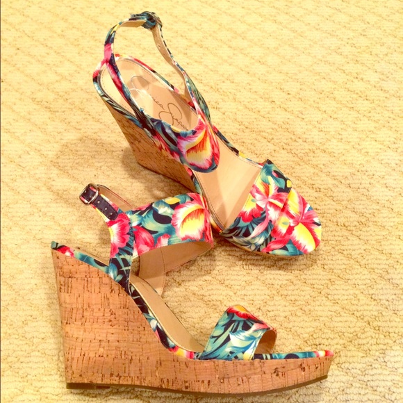 Jessica Simpson Shoes - Jessica Simpson Wedges Floral Platform Shoes NWT