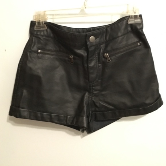Faux leather shorts