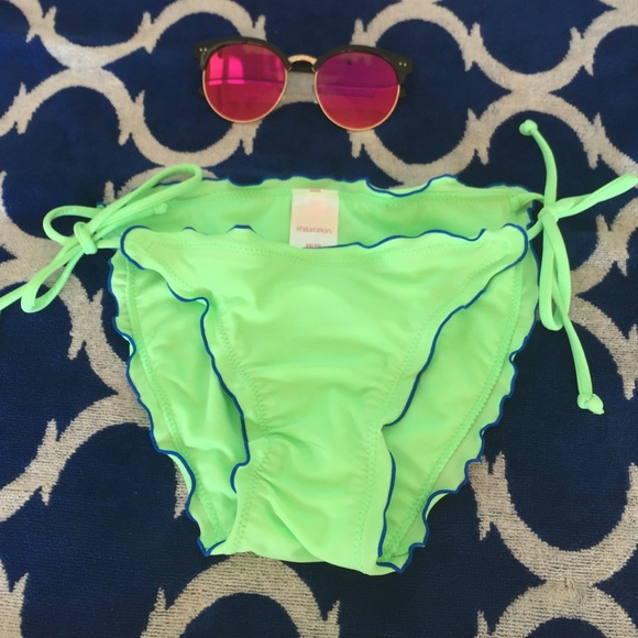 Xhilaration Mint Bathing Suit Bottom blue trim-XS - Picture 1 of 2