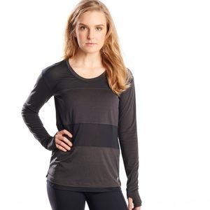 Black Oiselle Drop Top Mesh Long Sleeve Size 2