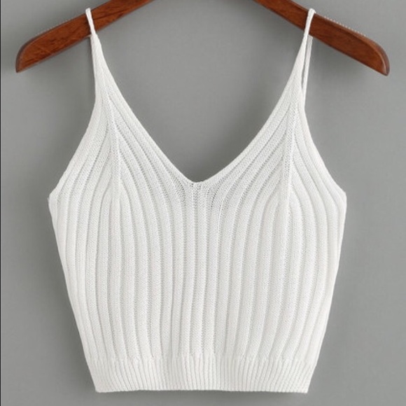 White cute crop top
