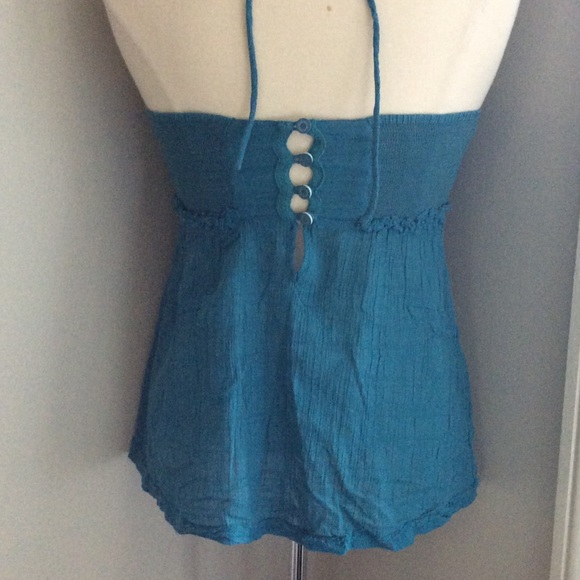 Lux for Urban Outfitters teal sz S halter top EUC - Picture 3 of 4